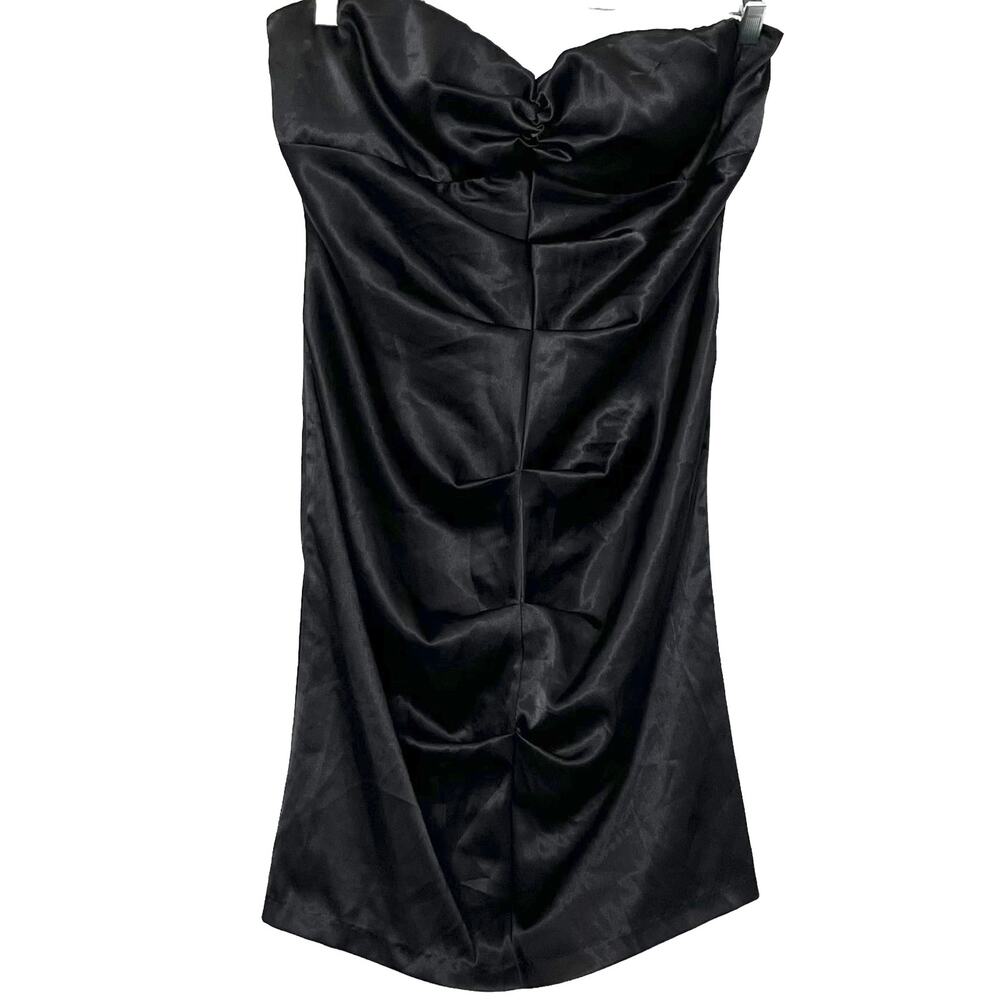 JUNO FORMAL STRAPLESS SWEETHEART MIDI DRESS, WOMENS, XL, BLACK, RUCHED, PROM